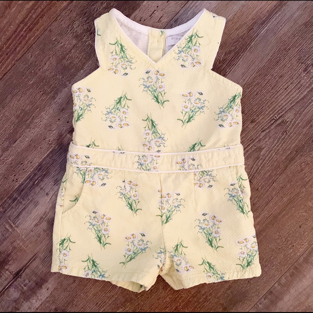 Summer Yellow Floral Romper